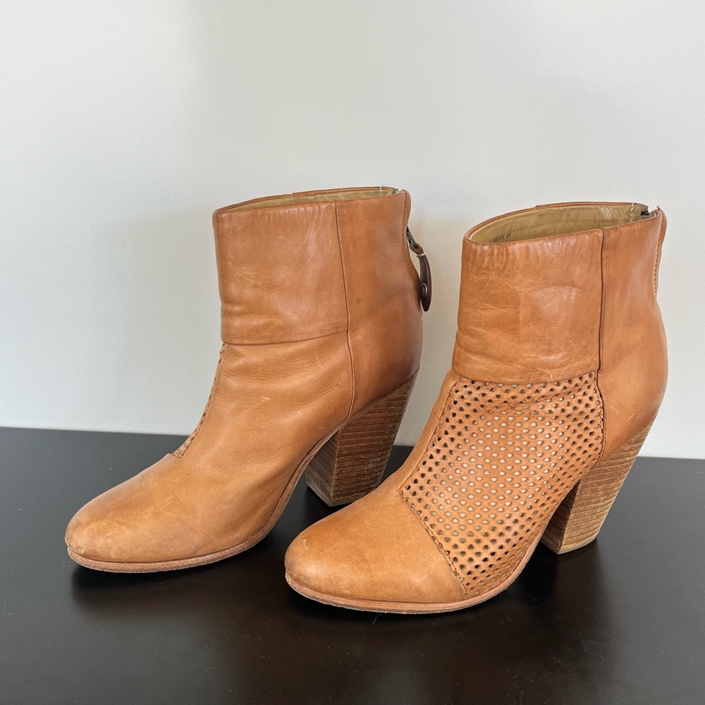 Rag & Bone tan leather booties